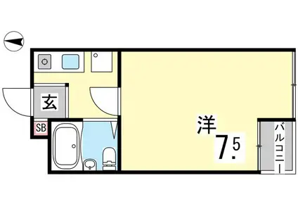 マンション吉田(1K/3階)の間取り写真