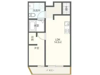 ミッドタウン原市(1LDK/3階)の間取り写真