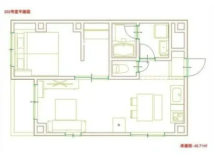 第一福島ビル(1LDK/2階)の間取り写真