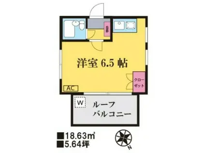 ピュアハウス大和田(ワンルーム/3階)の間取り写真