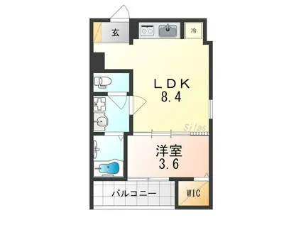 FSTYLE天美東8丁目(1LDK/1階)の間取り写真