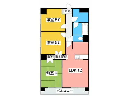 サンコートAOKI(3LDK/3階)の間取り写真