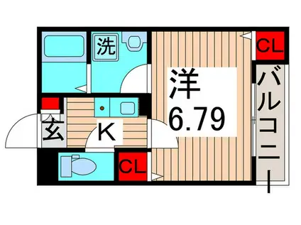 アンジュール綾瀬(1K/3階)の間取り写真