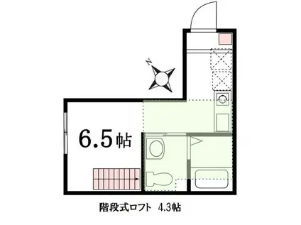 ハーミットクラブハウス二俣川AI(ワンルーム/2階)の間取り写真