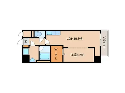 天理市ユーミーマンション(1LDK/5階)の間取り写真