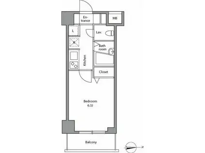 レジディア上落合(1K/1階)の間取り写真