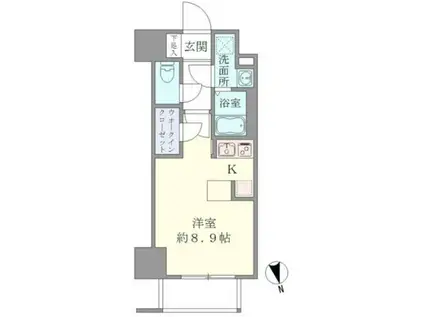 カーサエストコルタ(ワンルーム/3階)の間取り写真