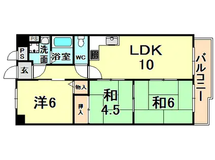 ハウゼ富士(2LDK/2階)の間取り写真