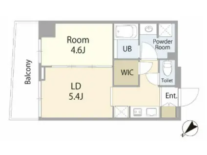 ECUME川崎(1LDK/7階)の間取り写真