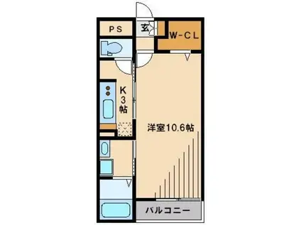 アルモニー ケイ(1K/1階)の間取り写真