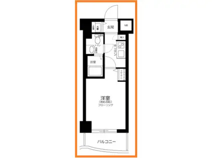 グランド・ガーラ高輪(1K/5階)の間取り写真