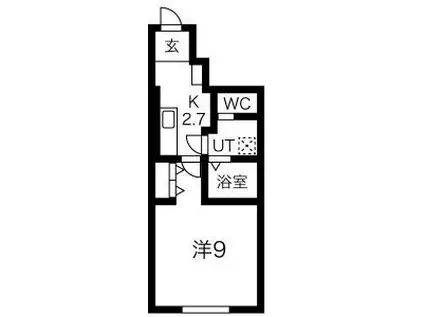LEBEL VIER(1K/1階)の間取り写真