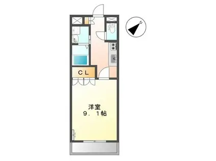 ICUBE GARDEN(1K/3階)の間取り写真