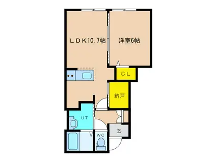 エバーグリーンM&B(1SLDK/1階)の間取り写真