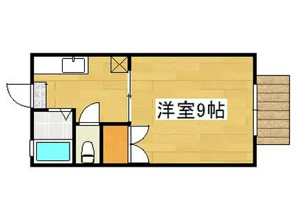 エクセル B棟(1K/1階)の間取り写真