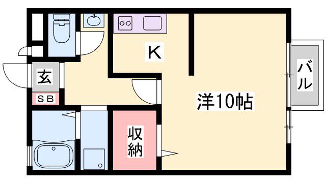 ル・シェルコート(ワンルーム/2階)の間取り写真