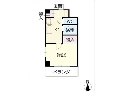 PAL東山(1K/2階)の間取り写真