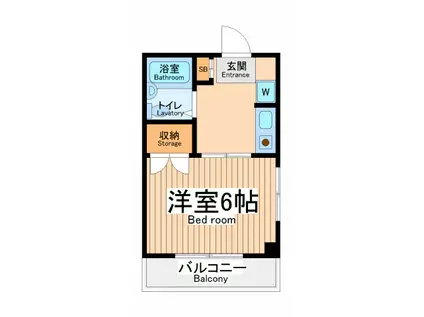 コーポウィンズ府中(1K/2階)の間取り写真