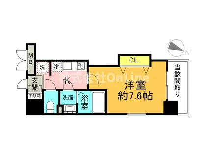 LUXE玉造II(1K/7階)の間取り写真