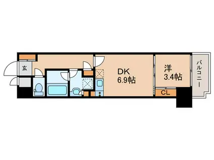 レジディア目白(1DK/7階)の間取り写真