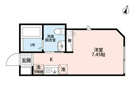 RIOVE北千住(ワンルーム/1階)の間取り写真