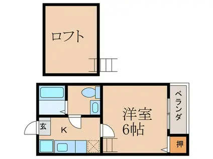シュールメゾン(1K/2階)の間取り写真