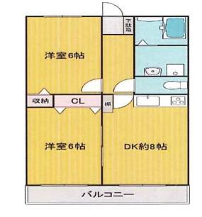 ユーユーメゾンM・K(2DK/1階)の間取り写真