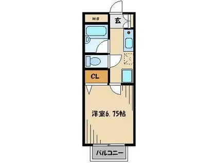ファミール(1K/1階)の間取り写真