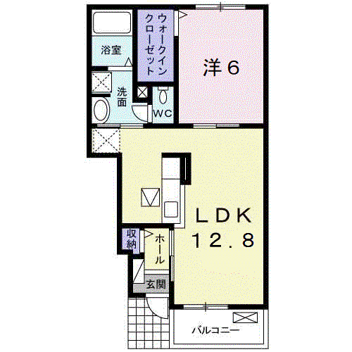 アンベリール ヴィラ(1LDK/1階)の間取り写真