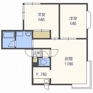 フォーサイト宮の沢(2LDK/2階)の間取り写真