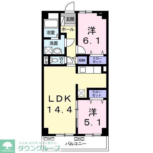 リベラ サンリット カーサ(2LDK/3階)の間取り写真