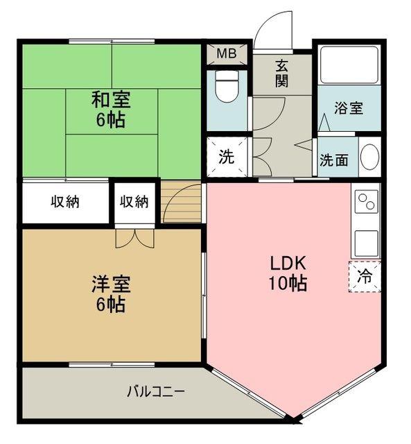 ヴィラ大泉(2LDK/3階)の間取り写真