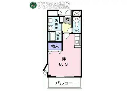 知立・イーストONE(ワンルーム/3階)の間取り写真