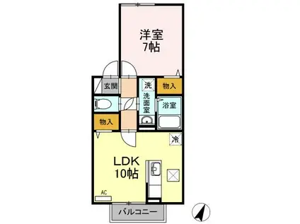 メゾンナナ(1LDK/2階)の間取り写真