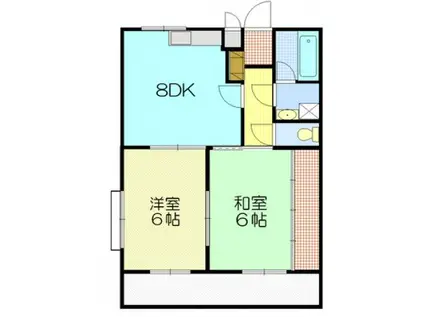 ラクーンパレス(2DK/1階)の間取り写真