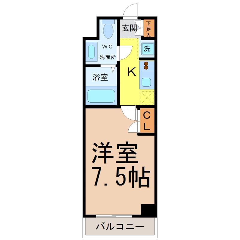 リヴシティ栄参番館(1K/11階)の間取り写真