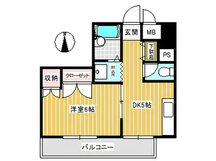 カーサ西小岩(1DK/4階)の間取り写真