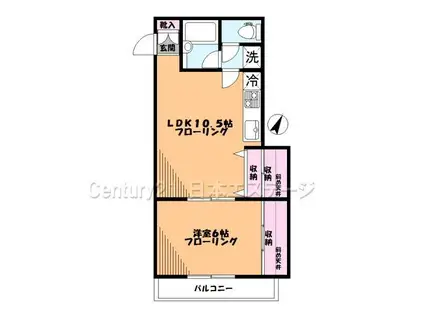 ベルマノワール(1LDK/4階)の間取り写真