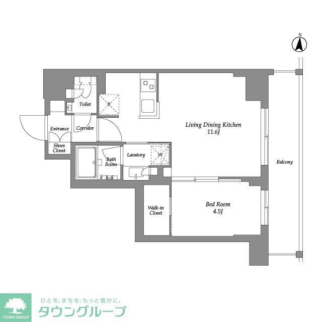 ウエリスアーバン住吉イースト(1LDK/3階)の間取り写真