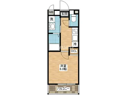 デ・クメール福田町(1K/2階)の間取り写真