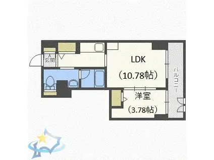 レジディア大通公園(1LDK/8階)の間取り写真