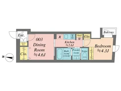 GRANDE SHAKUJIIDAI(1DK/1階)の間取り写真