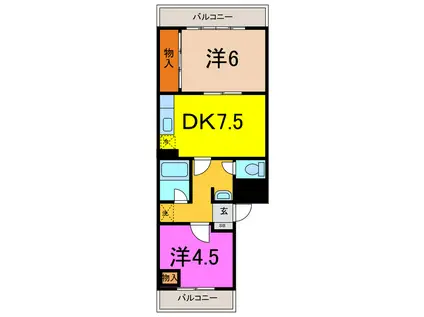 パールマンション壱番館(2DK/1階)の間取り写真
