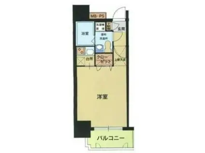 エステート・モア・天神倶楽部(1K/5階)の間取り写真