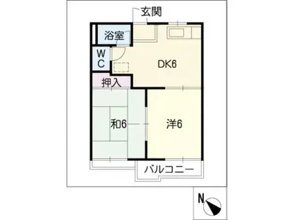 タウニィ長久手(2DK/2階)の間取り写真