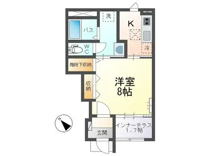 東海村豊白1丁目 アパート(1K/1階)の間取り写真