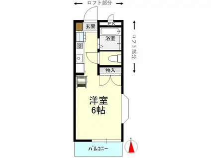 ピアランスつくば21 A棟(ワンルーム/2階)の間取り写真