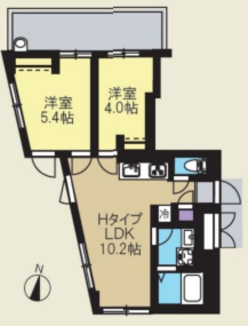 CREAL新高円寺(2LDK/3階)の間取り写真