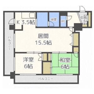 三和マンション(2LDK/4階)の間取り写真