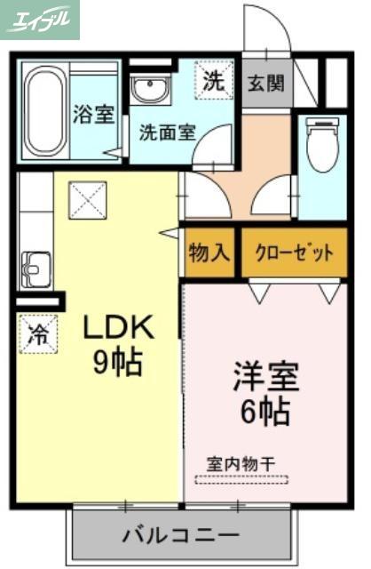 ステラA棟(1LDK/1階)の間取り写真